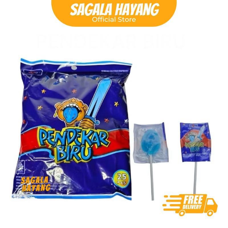 

( SAGALA HAYANG ) 1 Pak isi 25pcs Permen Pendekar Biru