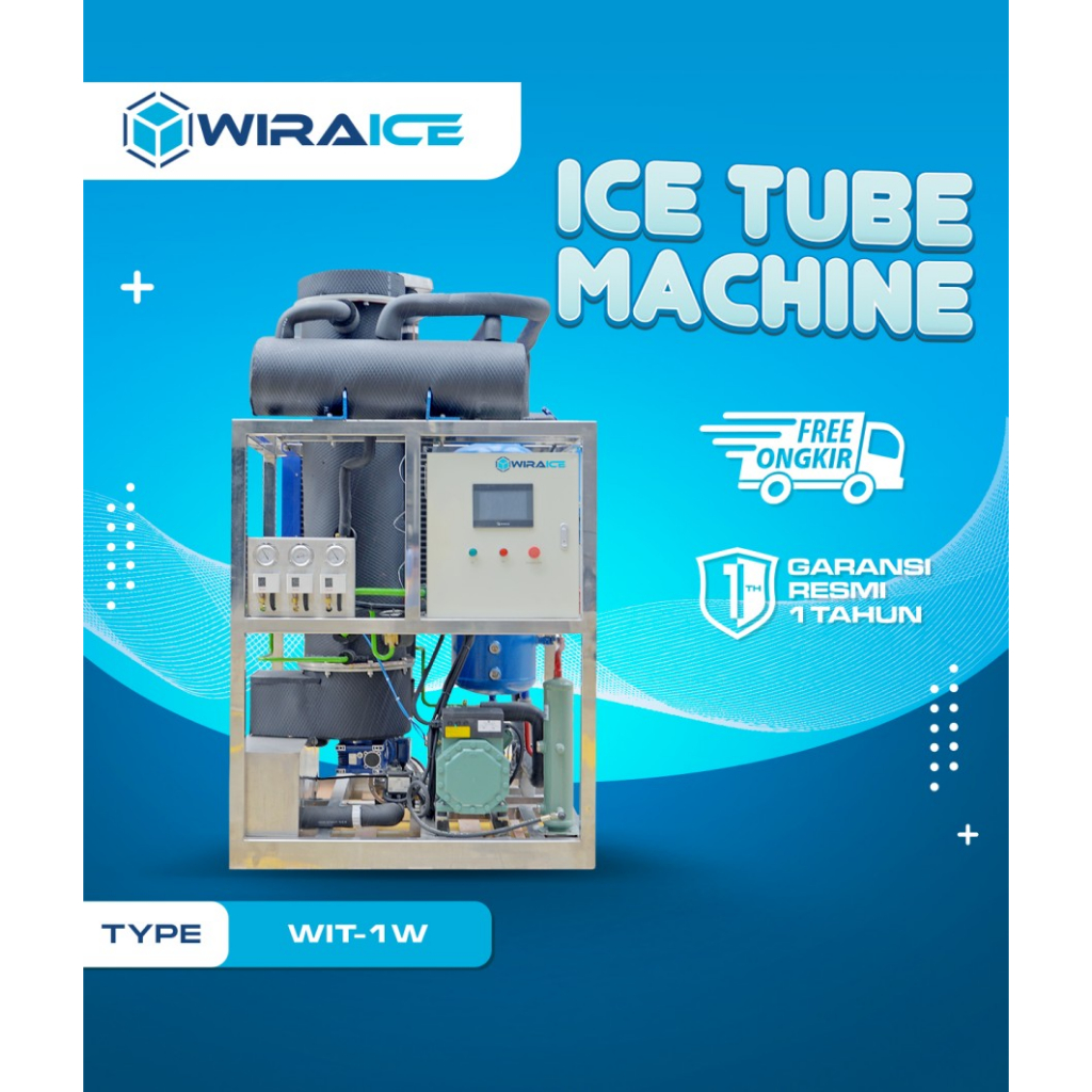 WIRAICE Mesin Es Kristal Tube - ICB T10 - Es Batu Tabung Lubang Tengah Kapasitas 1 Ton Hingga 5 Ton