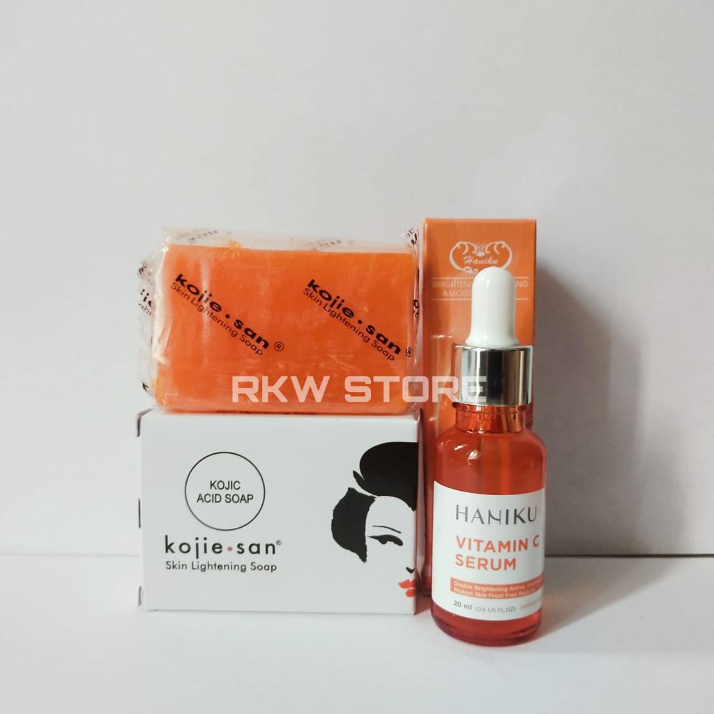paket sabun kojie san + serum haniku vit c