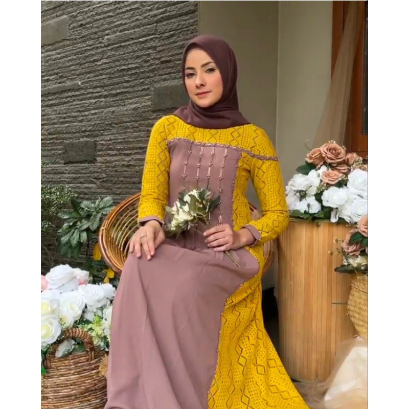 SYLVIA BROCADE DRESS ORIGINAL by JAVINA OFFICIAL / DRESS Sylvia brukat ORI JAVINA  /  GAMIS JAVINA /