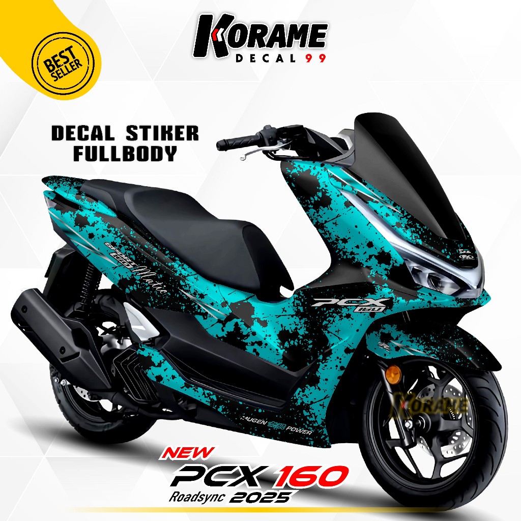Decal PCX 160 RoadSync 2025 - Motif Hayabusa Warna Tosca