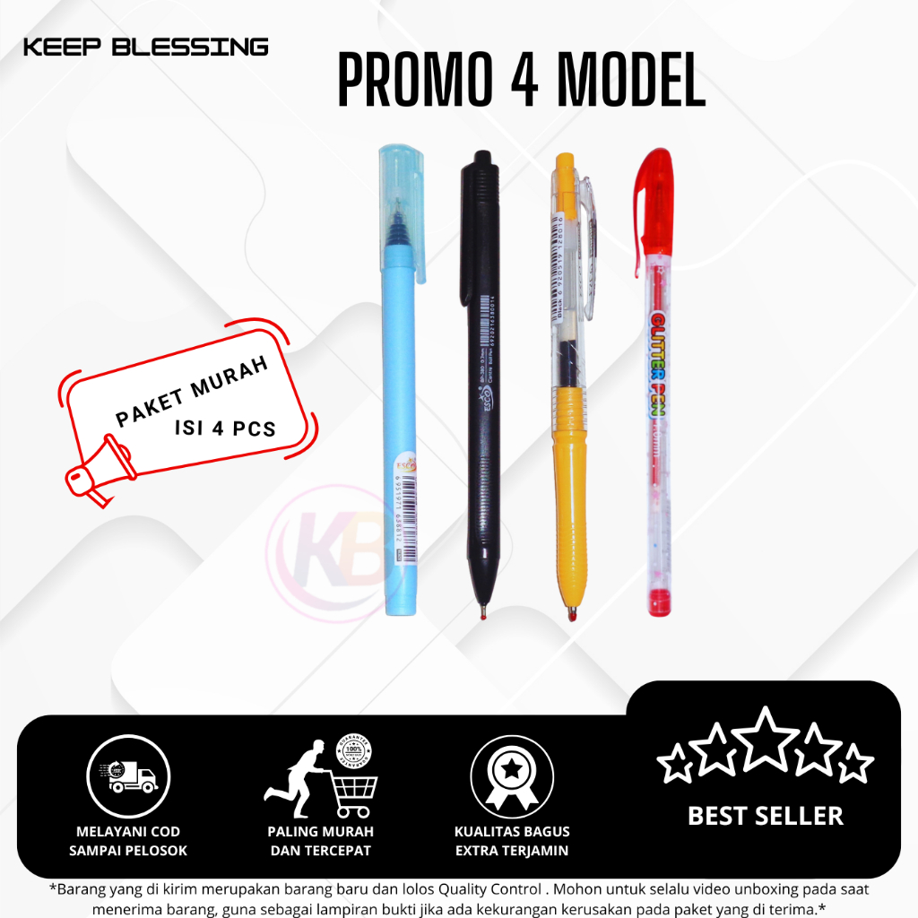 

1 Paket (4 Model) - Pulpen Paket Promo Dengan Empat Model Design Trending Saat Ini - Paket Pulpen Murah - Cod - Duta gemilang