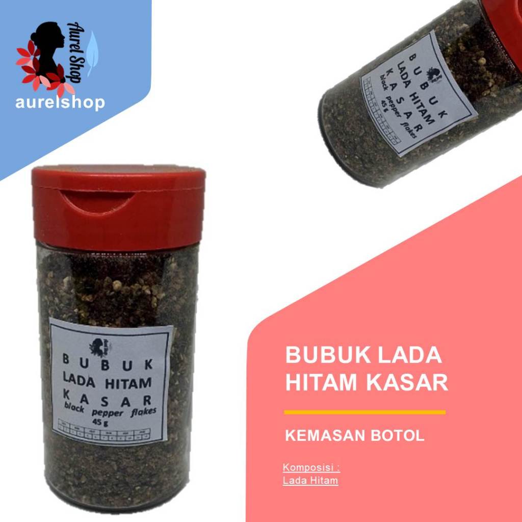 

Bubuk Lada Hitam Kasar kemasan Botol Praktis 45g