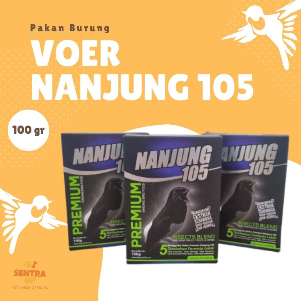 NANJUNG 105 VOER PELET EBOD JAYA PAKAN BURUNG JUARA LOMBA UNTUK MURAI KACER POKSAY CENDET ANIS