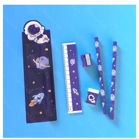 

Aimilo - 5in1 Pensil Set Alat Tulis Anak Lucu Dan Penghapus Untuk Tempat Pensil Buku Tulis Sekolah