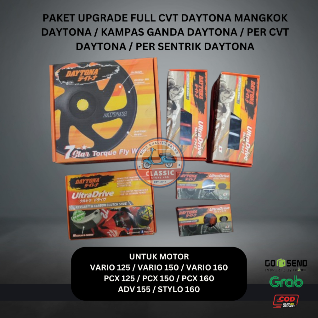 PAKET UPGRADE FULL CVT DAYTONA MANGKOK KARTEL  DAYTONA KAMPAS GANDA DAYTONA PER CVT DAYTONA PER SENT