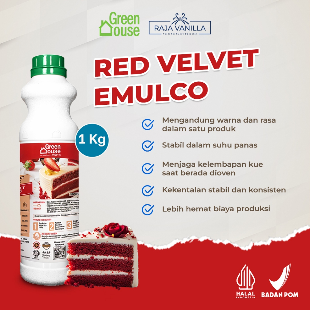 Green House Red Velvet Emulco - Perisa Makanan Aroma Red Velvet 1 kg