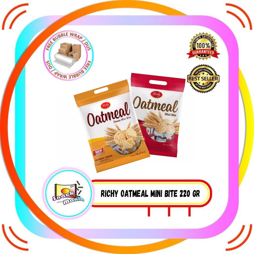 

Richy Oatmeal Mini Bite Oat Sereal Instant Oatmeal Original & Cheese 220 gr