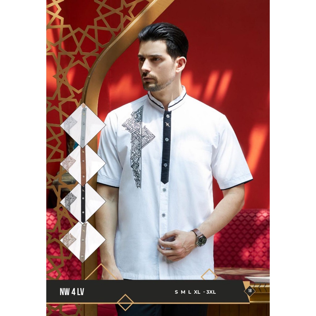 BAJU KOKO NIZAR TERBARU 2025 BORDIR NW 4 LV PENDEK