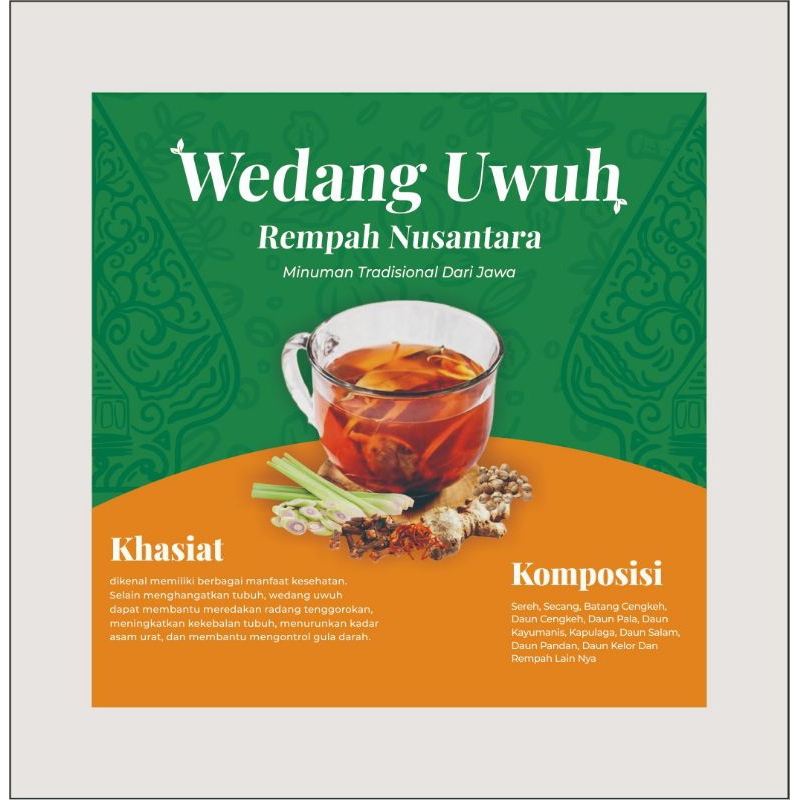 

wedang uwuh komplit khas jogja tanpa gula batu 1 pack( isi 10 pcs )
