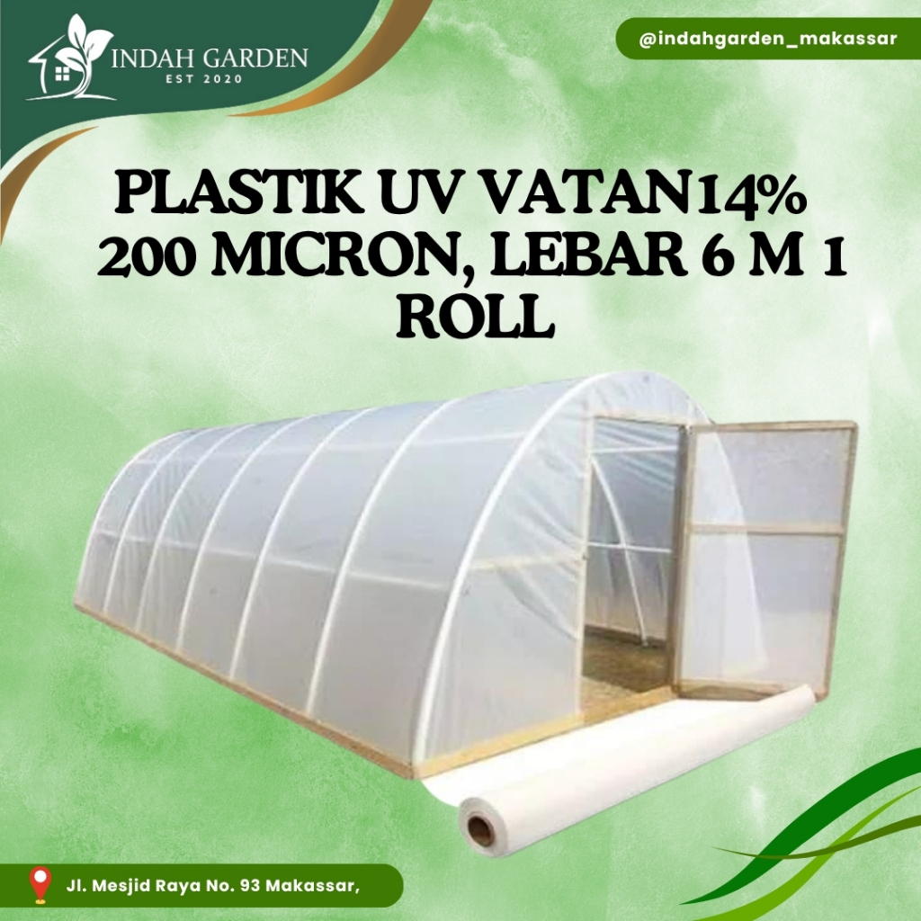 Plastik UV 14% 200 micron Lebar 6 meter 1 ROLL – Vatan / Import