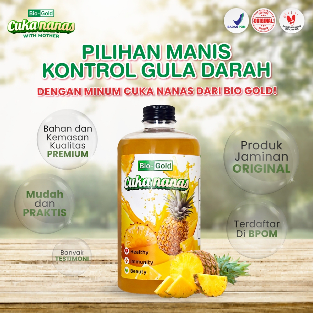 

Bio Gold Cuka Nanas Biogold Fermentasi Organik Bantu Menstabilkan Gula Darah Naik 500 ml BPOM Asli