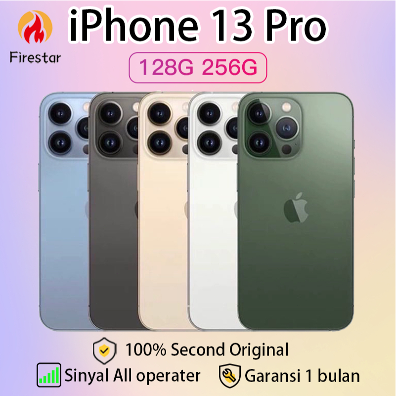 iPhone 13 Pro 128G 256G Second 6.1inch 5G Bekas fulset Semua kartu A15 nano-SIM unlocked phone 13pro