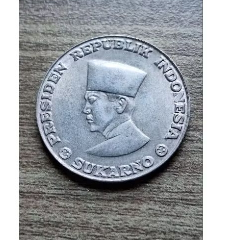 Koin 50 Sen Sukarno Riau tahun 1962 (Masih Lustre)