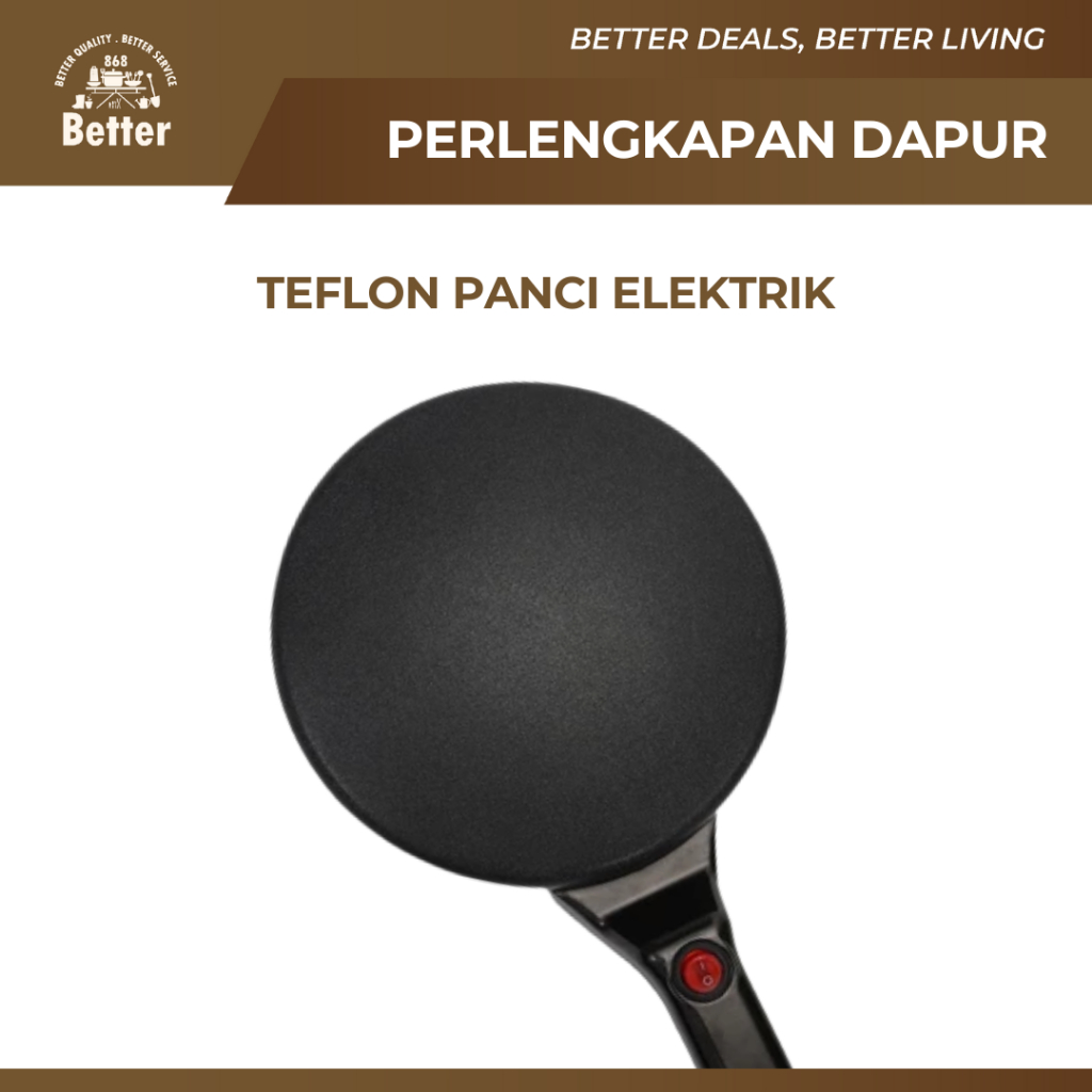 Teflon Elektrik Pancake Maker Wajan Anti Lengket Cetakan Kulit Risoles Crepes