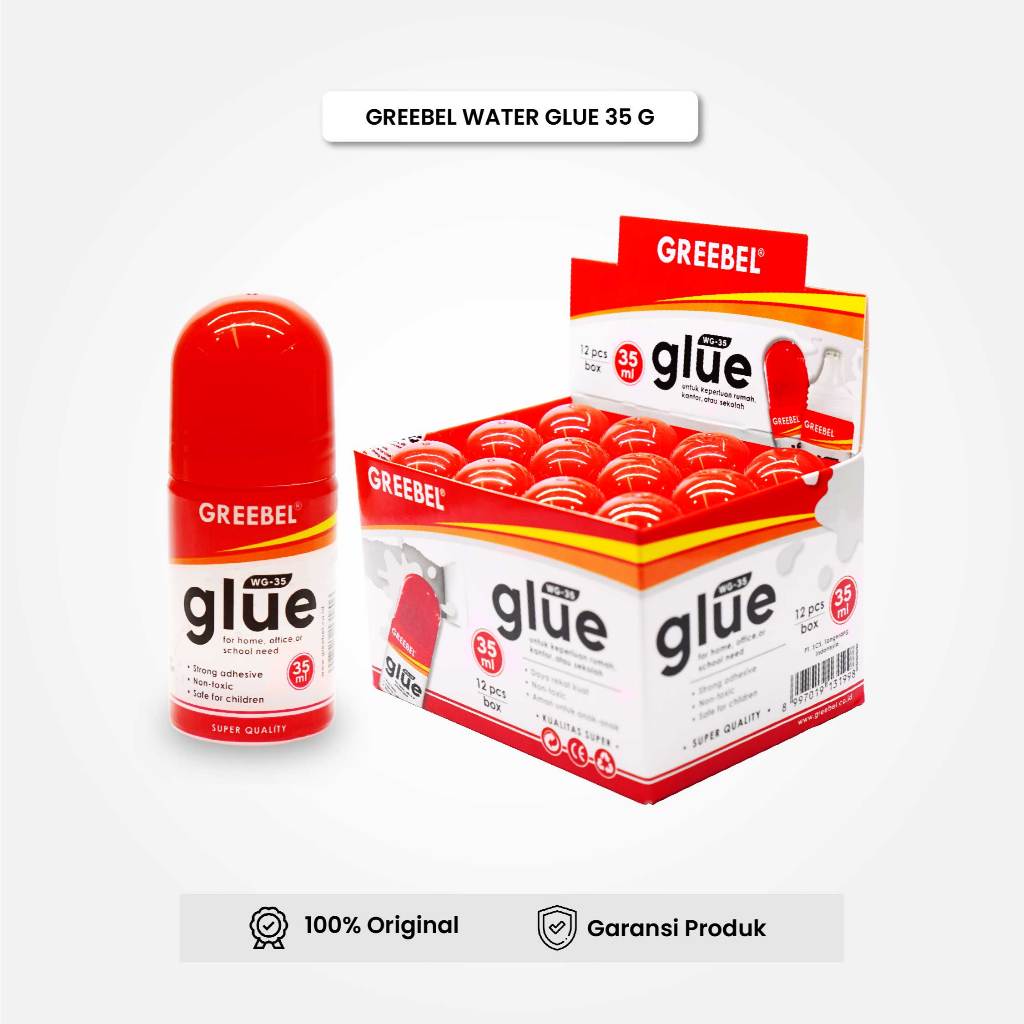 

Lem Kertas Cair 35ml Dan 50ml / Water Glue / Lem Kertas / Lem Cair GREEBEL