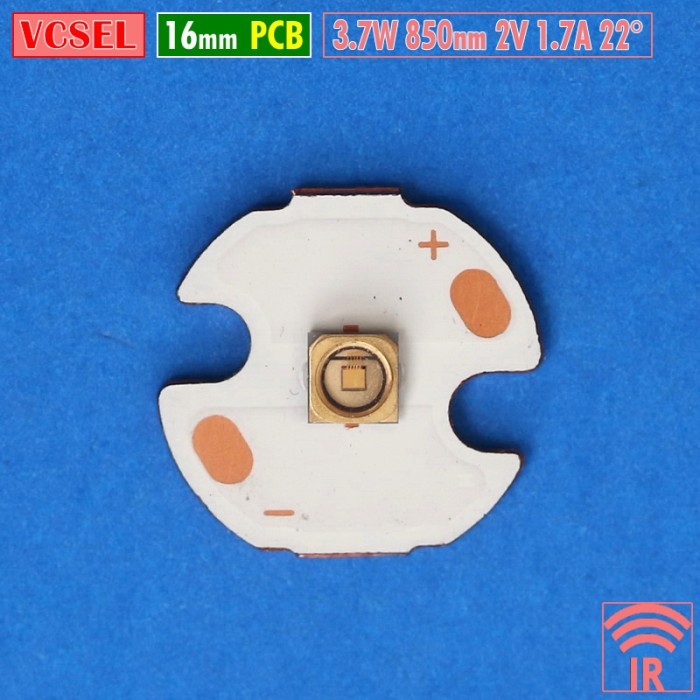 Lampu Led VCSEL 3.7W 850nm 16mm InfraRed LED IR Laser Senter Night Vision 2V 1.7A NV Kamera Malam Hu