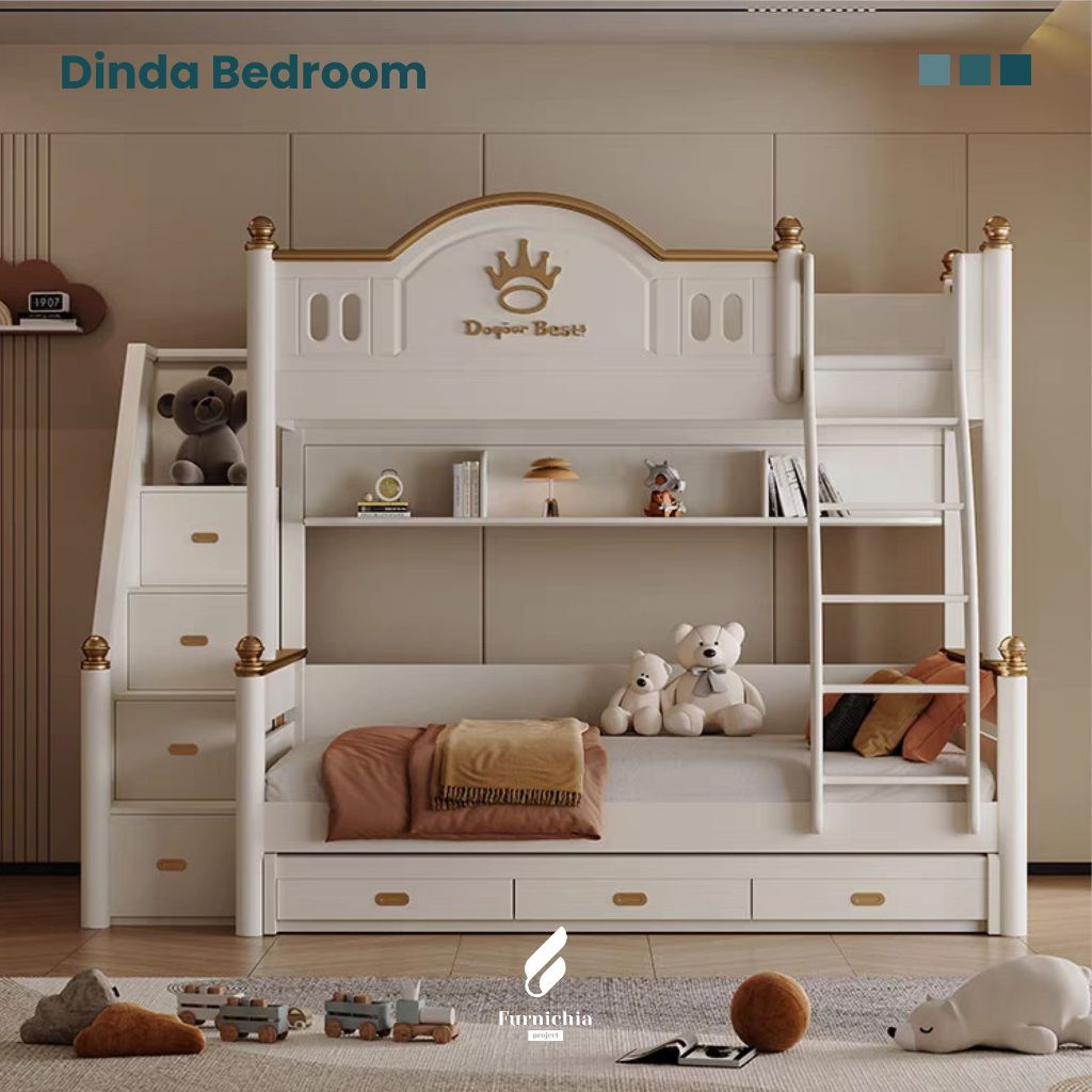 Tempat tidur anak tingkat 3, Ranjang anak tingkat 3, Ranjang susun tingkat dan laci,