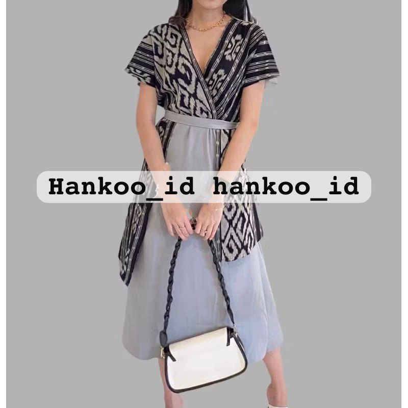 READY STOCK - Dress naomi tenun - dress tenun wanita - dress etnik - dress tenun - naomi midi dress 