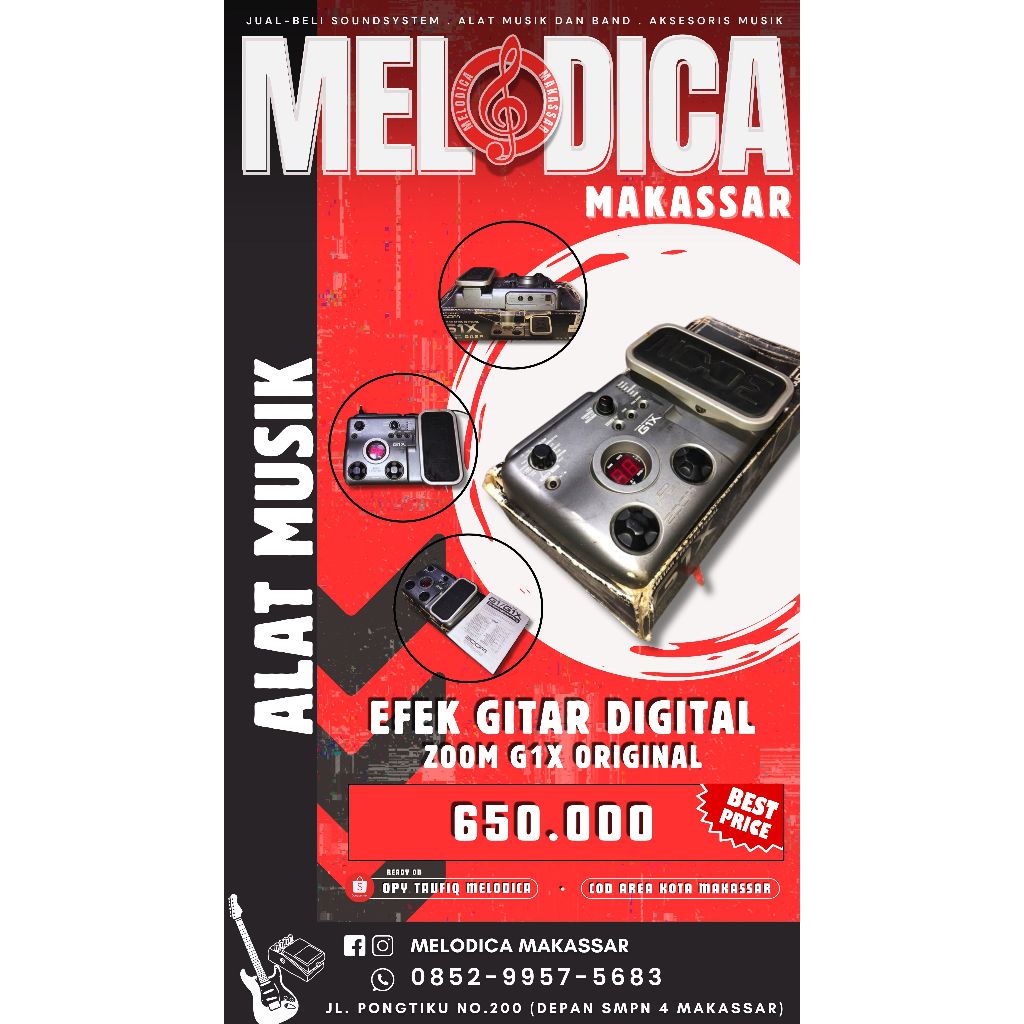 Efek Gitar Digital Zoom G1X Original - Kondisi barang second terawat