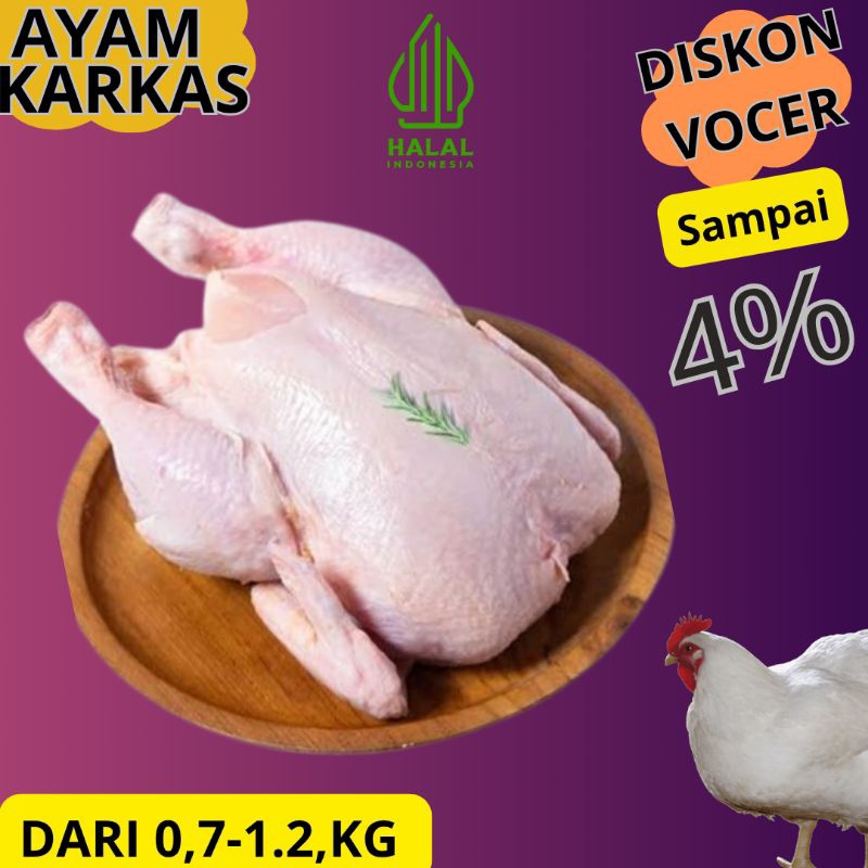 

Ayam potong karkas 1100gram-1200gram FROZEN BRAND CP HALAL