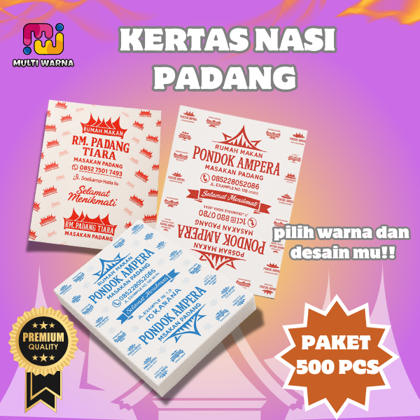 

(Paket 500 Lembar ) Kertas Bungkus Nasi Padang Koran 1 warna 30 cm x 43 cm Custom