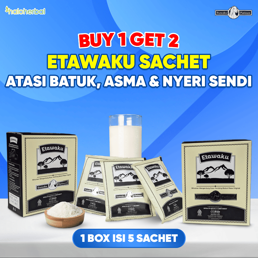 

[Kemasan Sachet] Buy 1 Get 2 Etawaku Platinum - Susu Kambing Etawa Atasi Masalah Pernafasan