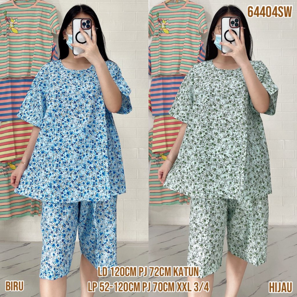 nk Baju Tidur Merlin BD Celana 3/4 XXL / XL Jumbo Setelan Katun Motif karakter - Bahan Katun Premium
