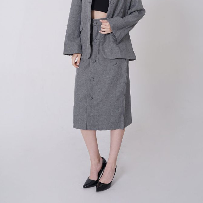 DAISEA LOFT - Freya MIDI SKIRT || Skirt Korean || Skirt Wanita || Highwaist Skirt