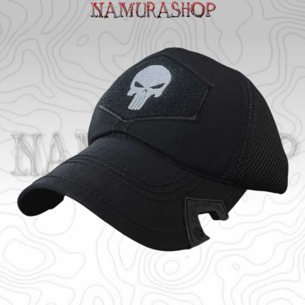 [TOPI COAK TENGKORAK HITAM] Topi Pria Keren Terbaru Topi Fashion Pria Bahan Polyester Nilon Topi Out