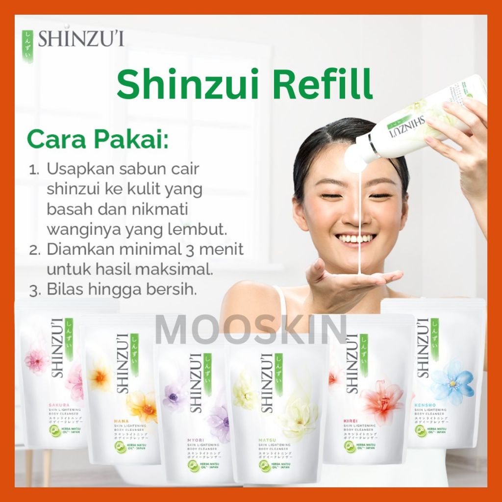 Shinzui body wash refill 180 ml dan 400 ml body cleanser sinzui sabun mandi cair isi ulang matsu sak