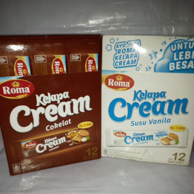 

Roma Kelapa Cream Box Coklat Susu Vanilla isi 12 pcs