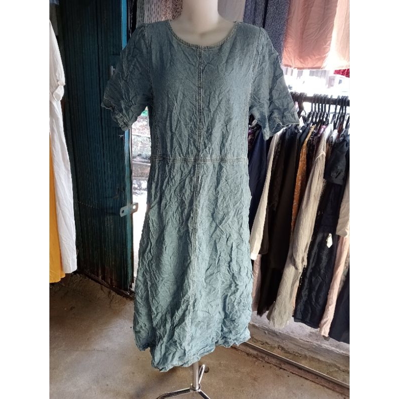 Daster Denim Biru Polos