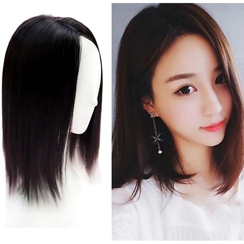 WIG TOUPEE TIPIS HAIR CLIP/PENUTUP BOTAK WANITA/HAIR TOUPEE/HAIR TOPPER