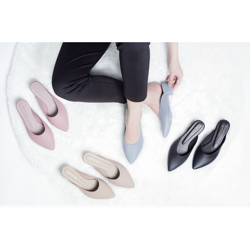 Sandal sepatu Wanita Kantor Wanita Sepatu Formal Kuliah Kerja Flatshoes Selop Karet Jelly Sepatu Sel