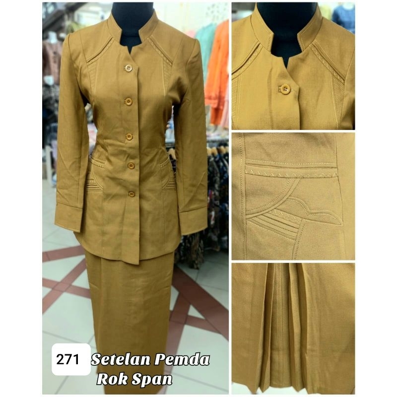 STELAN SERAGAM PNS WANITA UKURAN SS-S-M-L-XL-XXL-4L-5L BAJU PEMDA/DINAS BERBAHAN POLYESTER