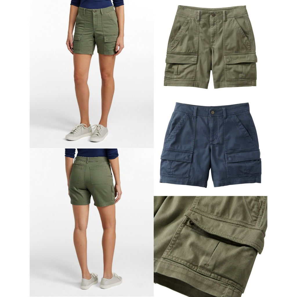 LL Bean Women's Comfort Stretch Cargo Shorts (7-inch inseam) - 7988