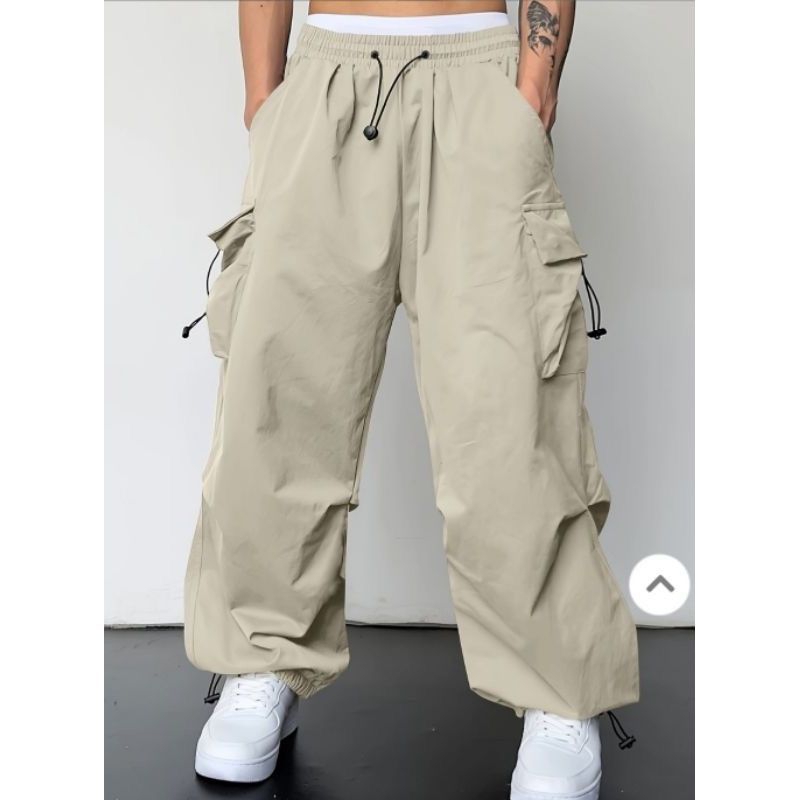 KAPMANTS PANTS Celana Cargo Pria Stretchwear Wide Leg Cargo Baggy Pants Korean Fashion