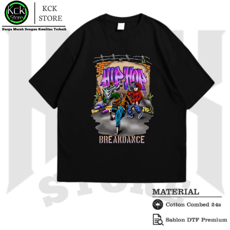 Kaos Hip Hop Break Dance Baju T-shirt Pakaian Pria & Wanita