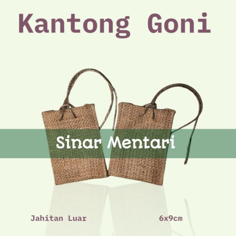 

kantong goni ukuran 6x9 cm jahitan luar