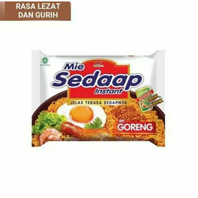 

mie sedap goreng , ayam bawang, kari special per pcs