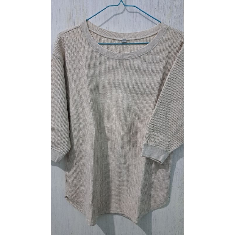 preloved tshirt waffle uniqlo size S