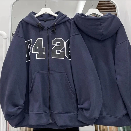 F426 HOODIE SWEATER OVERSIZE UNISEX SIZE XXL - SWEATER HOODIE OVERSIZE PRIA WANITA
