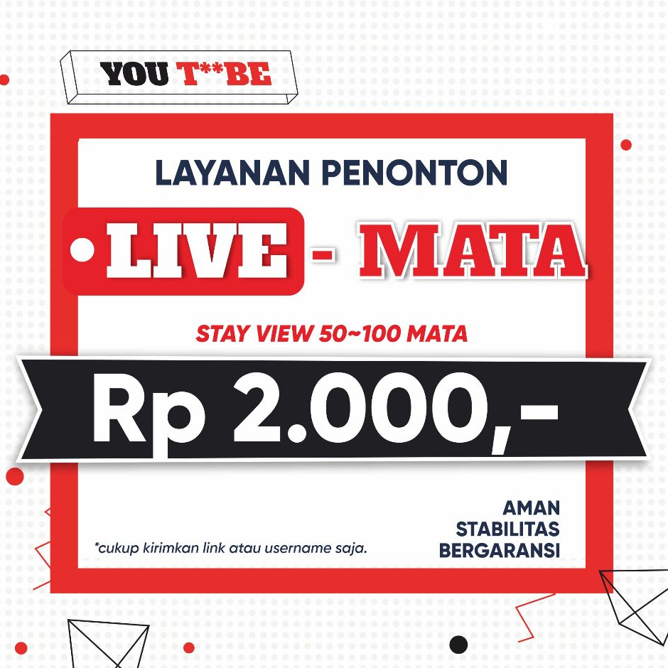 JASA PENONTON YOUTUBE LIVE VIEW | Bergaransi 100% Aman