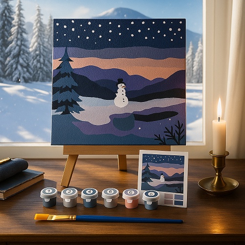 

SFO DIY Paint By Numbers Kit 1 Set Snowman M KODE S8V7