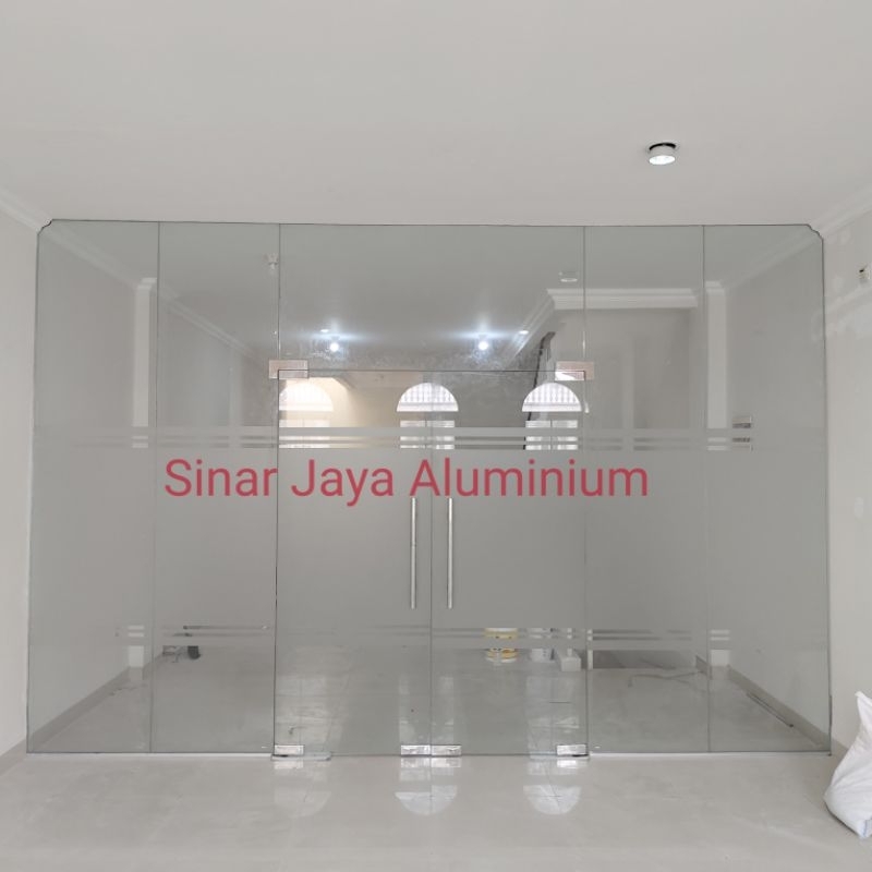 Pintu Kaca Frameless Kaca Tempered 12 MM