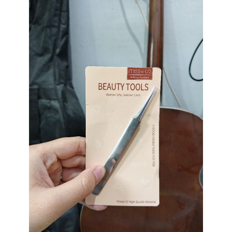 [READY STOCK] MISS U2 BEAUTY TOOLS PINSET LURUS SILVER ALAT PEMBERSIH KOMEDO ALAT PERAWATAN WAJAH