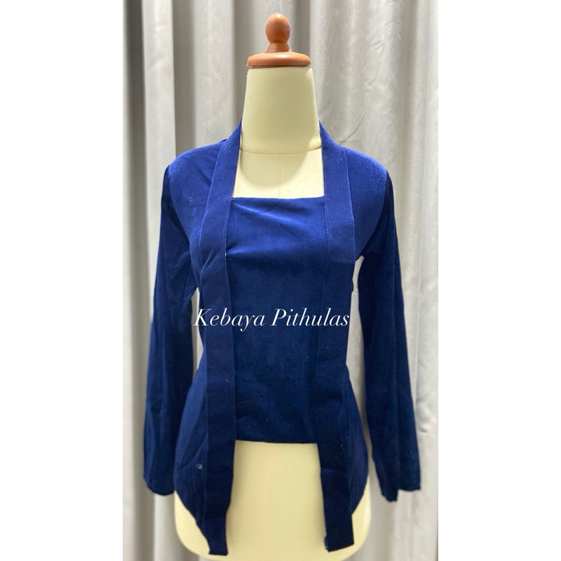 KEBAYA KUTU BARU BLUDRU POLOS NAVY