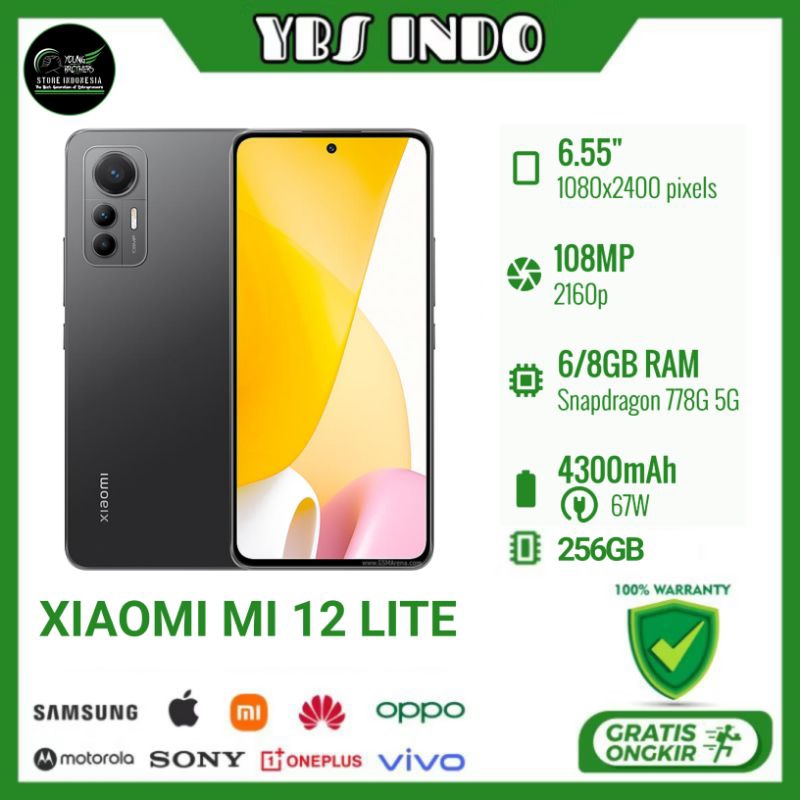 Xiaomi Mi 12 Lite Ram 8/256Gb - Smartphone Bekas Bergaransi