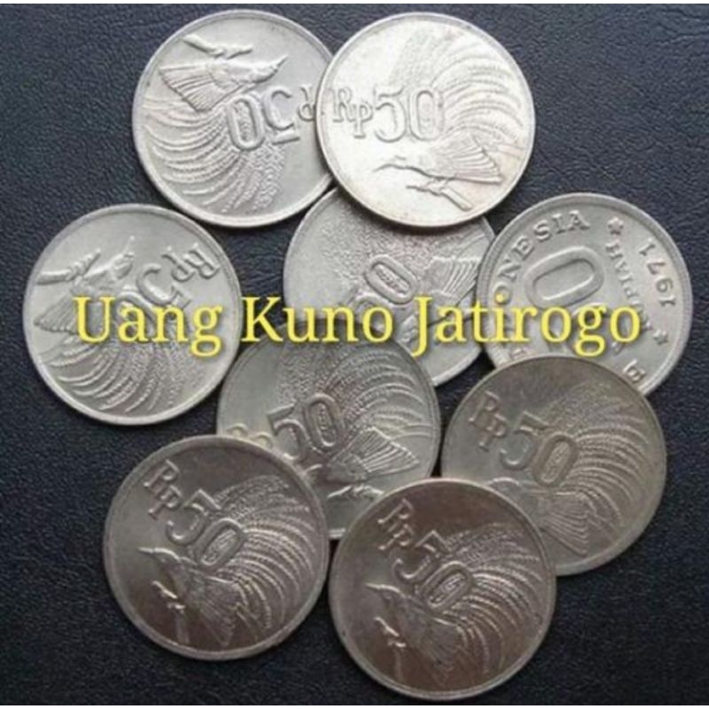 Uang Kuno Koin 50 Rupiah Burung Cendrawasih Tahun 1971